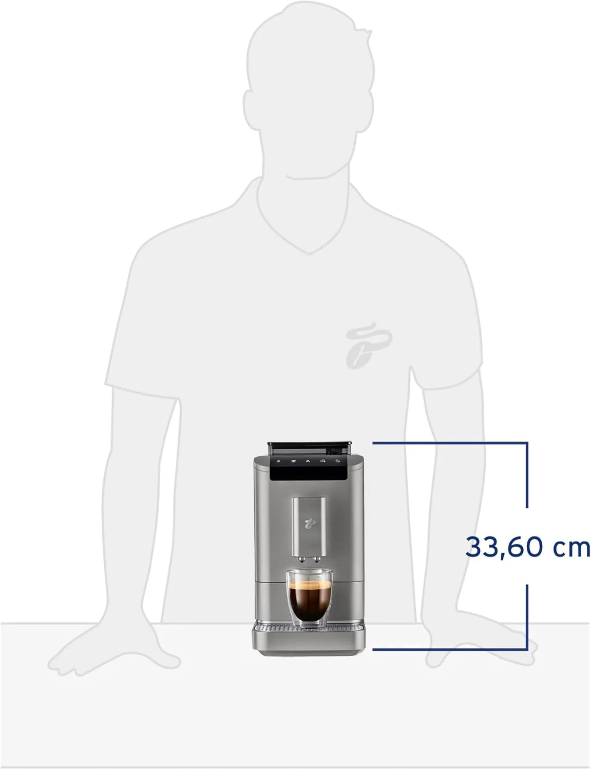 Cafetera automática Tchibo Esperto2 Caffè 2026 con función para 2 tazas (café crema y espresso), color negro granito. INCLUYE un kit de degustación de café GRATIS.