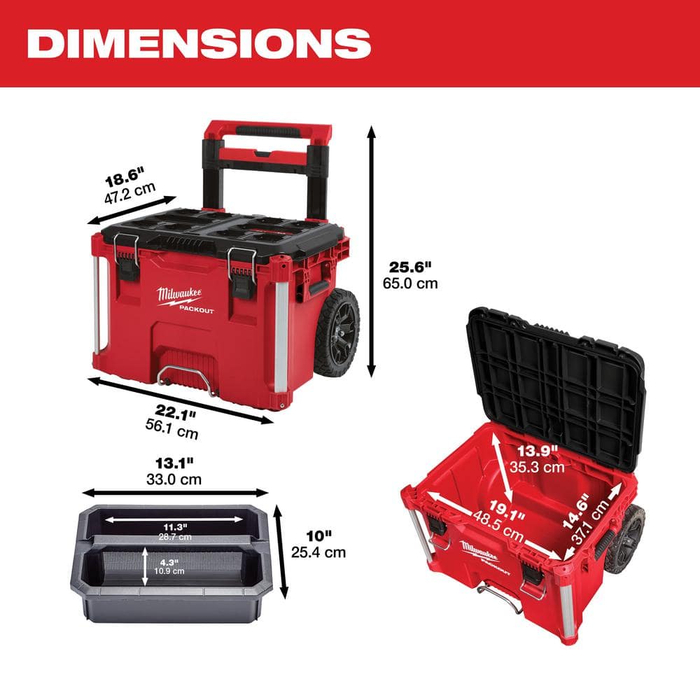 2026 PACKOUT 22 in. Rolling Tool Box, 22 in. Large Tool Box and 22 in. Medium Tool Box 8426-8425-8424
