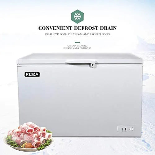 2026 Commercial Top Chest Freezer 7 Cu. Ft - Deep Ice Cream Freezer with Wire Storage Basket, Solid Door, for Groceries, Kitchen, Restaurant White