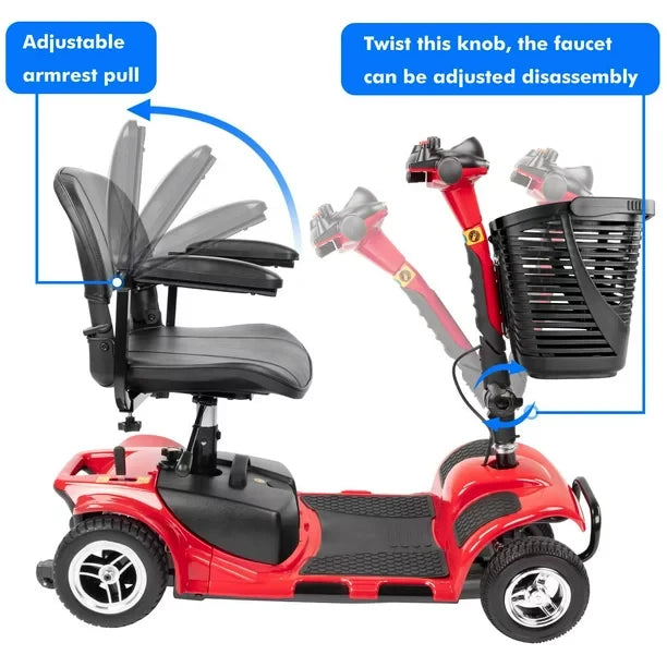 Scooter de Movilidad UltraLite de 4 Ruedas, Portátil y Ligero, Autonomía de 14 Millas, Modelo A898 2026