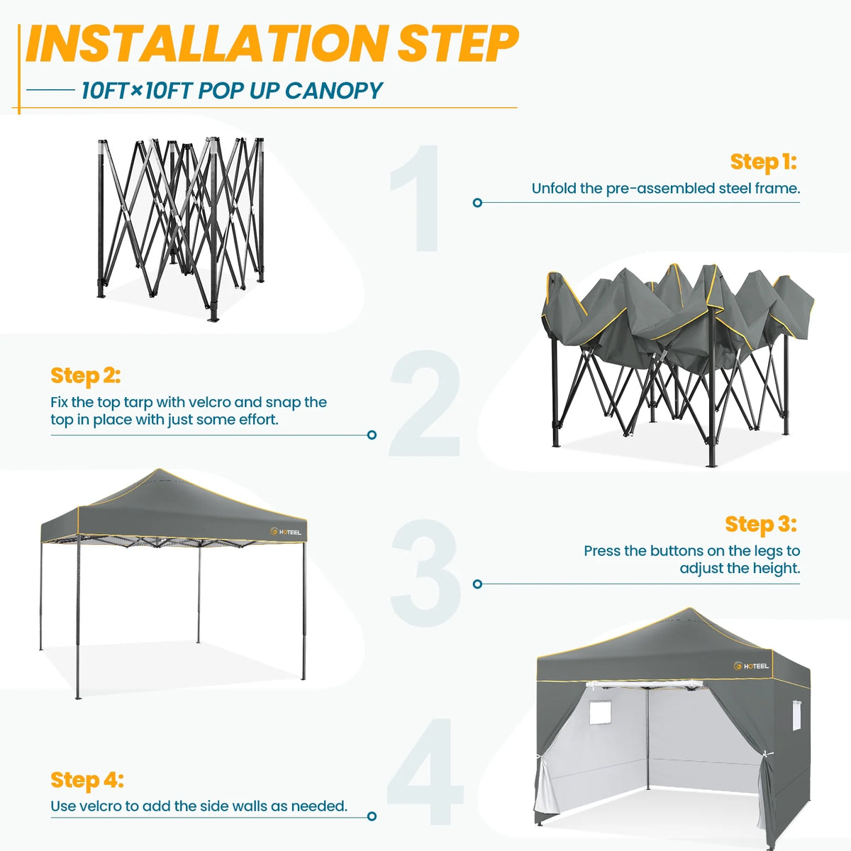 2026 SANOPY 10'x10' Pop up Canopy Tent Anti-UV Waterproof Outdoor Gazebo Instant Party Wedding Backyard Canopy Tent Shade Shelter for Backyard, Patio, Parties,Khaki
