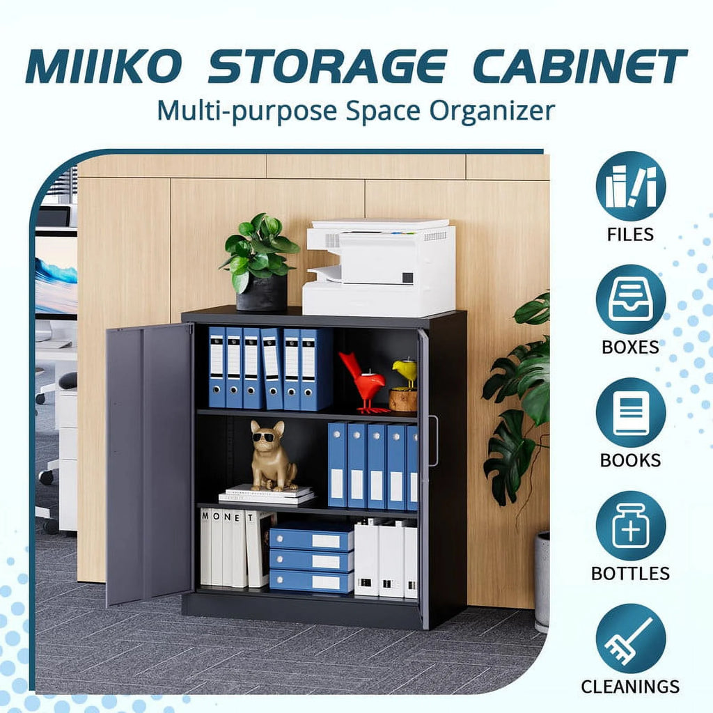 2026 STANI Metal Storage Cabinet with Locking Doors, Garage Lockable Steel Cabinets with 4 Doors and 5 Shelves for Home, Garage, Pantry Workshop Warehouse