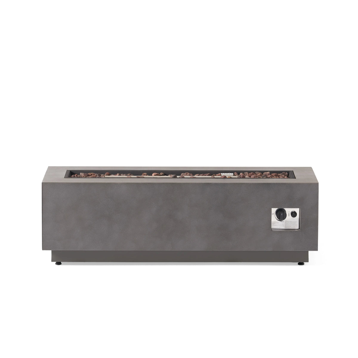 2026 Christopher Knight Home Wellington Outdoor 50,000 BTU Rectangular Fire Pit (No Tank Holder) by  Brushed Brown