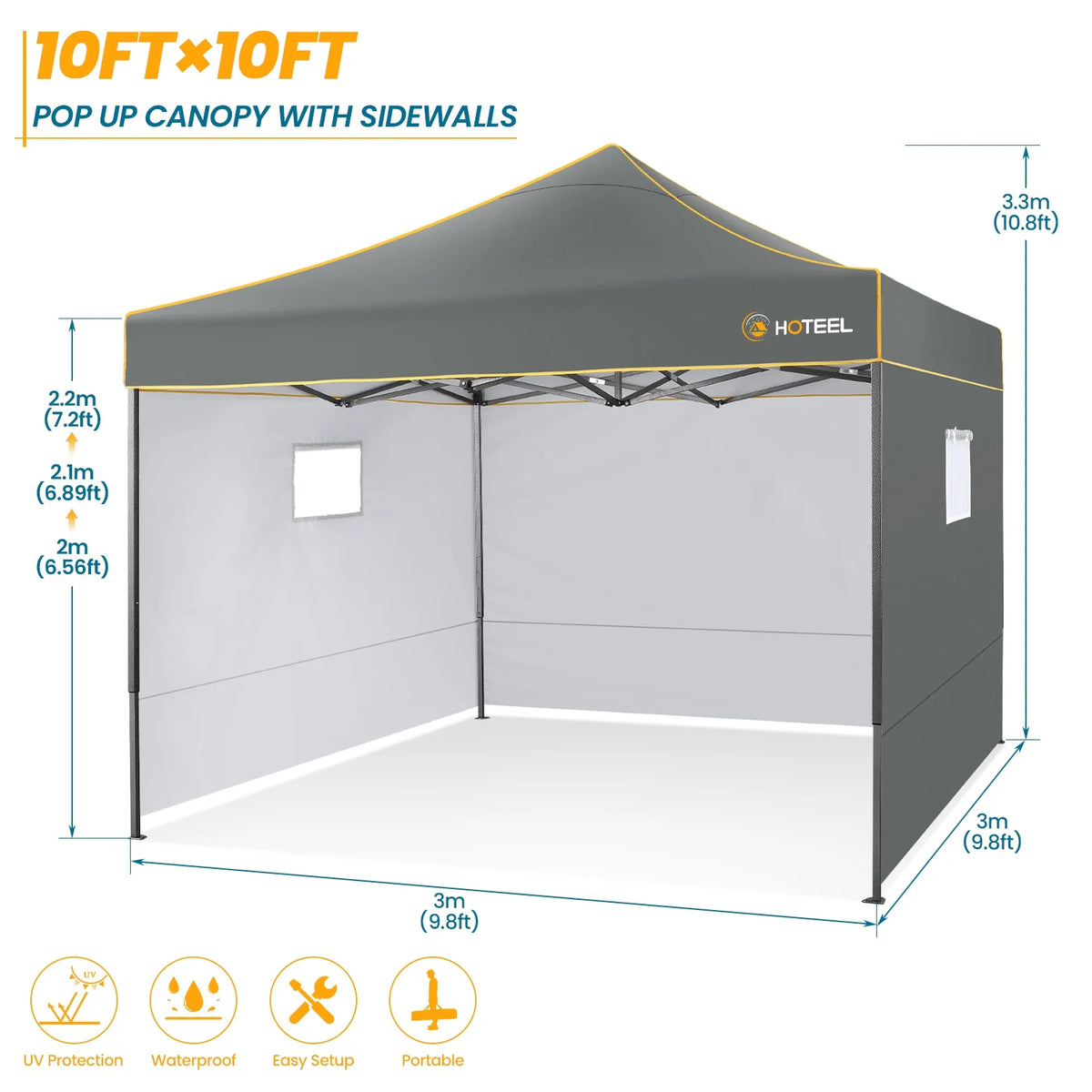 2026 SANOPY 10'x10' Pop up Canopy Tent Anti-UV Waterproof Outdoor Gazebo Instant Party Wedding Backyard Canopy Tent Shade Shelter for Backyard, Patio, Parties,Khaki