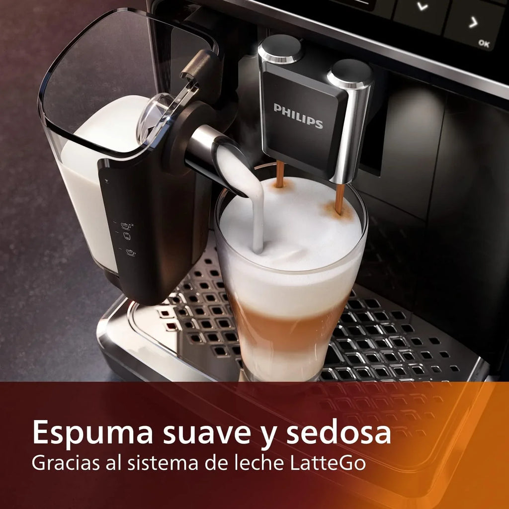 2026 Serie 5400 Cafetera Superautomática – Sistema de Leche LatteGo, 12 Variedades de Café, Pantalla Intuitiva, 4 Perfiles de Usuario, Negro (EP5441/50)