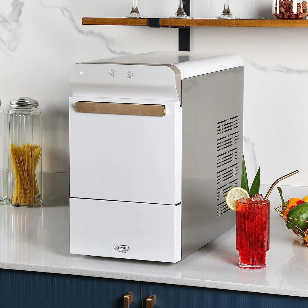 2026 V2.0 Countertop Nugget Ice Maker | Self Cleaning Pellet Ice Maker | Open and Pour Refill | Stainless Steel Housing |