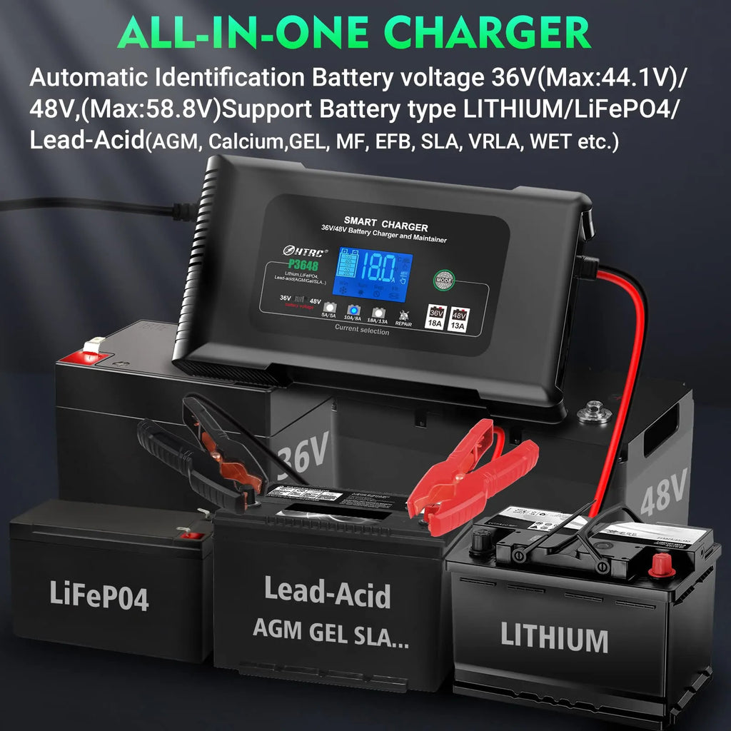 2026 36 Volt Golf Cart Charger 18-AMP Smart Charger, Car Battery Charger,trickle CHARGER,36V,18-AMP and 48V,13-AMP,LITHIUM,LIFEPO4,LEAD-ACID…