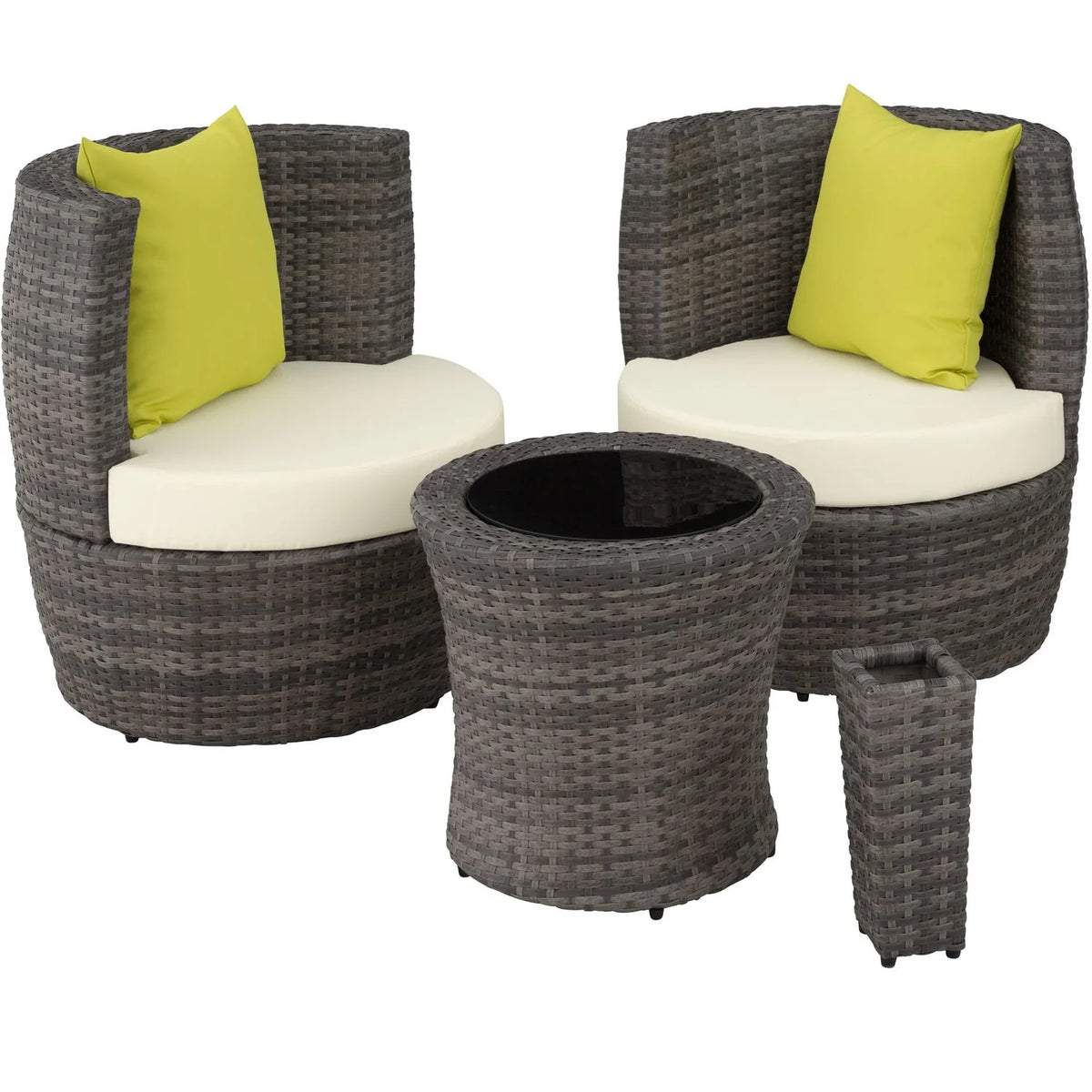 Conjunto De Ratán Y Aluminio Nizza - Gris 2026