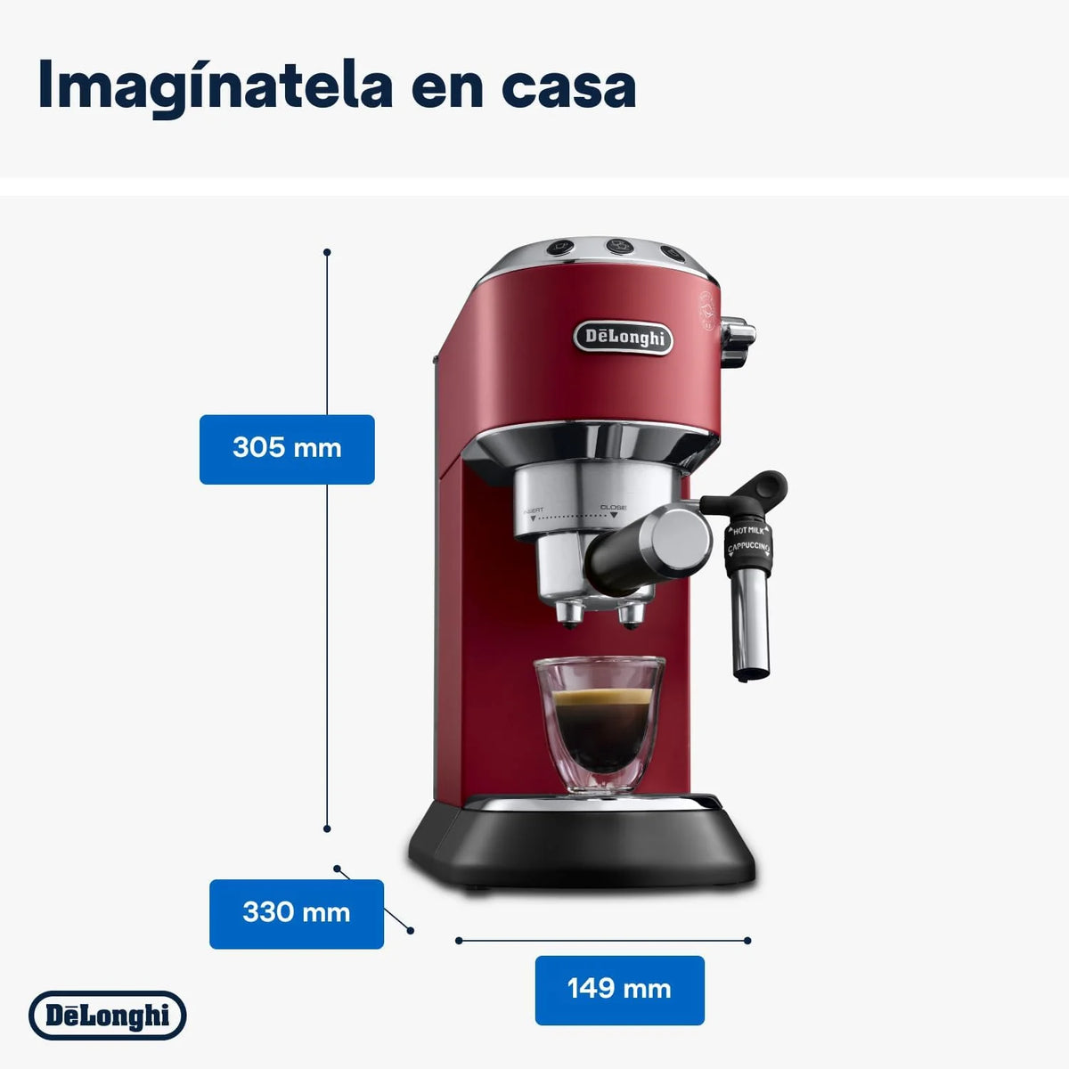 De'Longhi Dedica – Cafetera de Bomba de Acero Inoxidable para Café Molido o Monodosis, Espresso y Capuchino, Depósito de 1.3 Litros, Sistema Antigoteo, Modelo EC685.M, Color Metal 2026