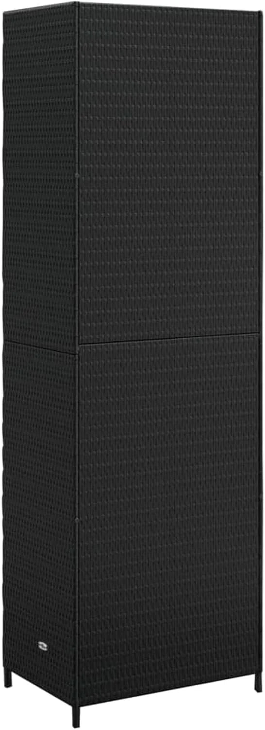 2026 Armario de almacenaje de jardín ratán PE Negro arcones para Jardin Exterior 59x40x180 cm