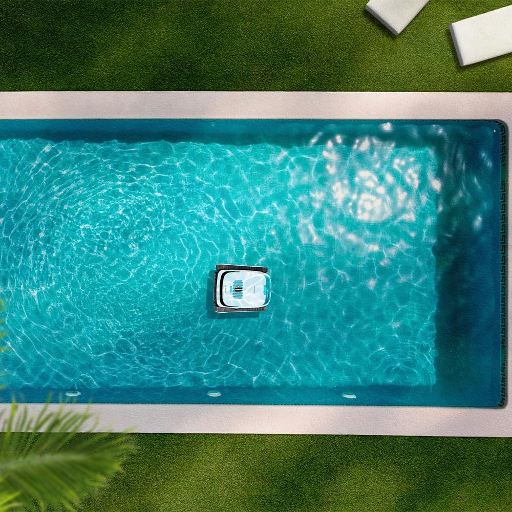 2026 Cecotec Robot Limpiapiscinas para Fondos, Paredes y Línea de Flotación Conga Pooldroid 5000 TotalClean Pearl. Superficies 100m2, Pendiente Máx 90º, Limpieza Ordenada, Autonomía 100min, Capacidad 4L