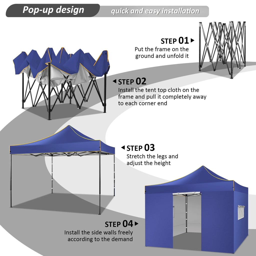 2026 SANOPY 10'x10' Pop up Canopy Tent Anti-UV Waterproof Outdoor Gazebo Instant Party Wedding Backyard Canopy Tent Shade Shelter for Backyard, Patio, Parties,Khaki