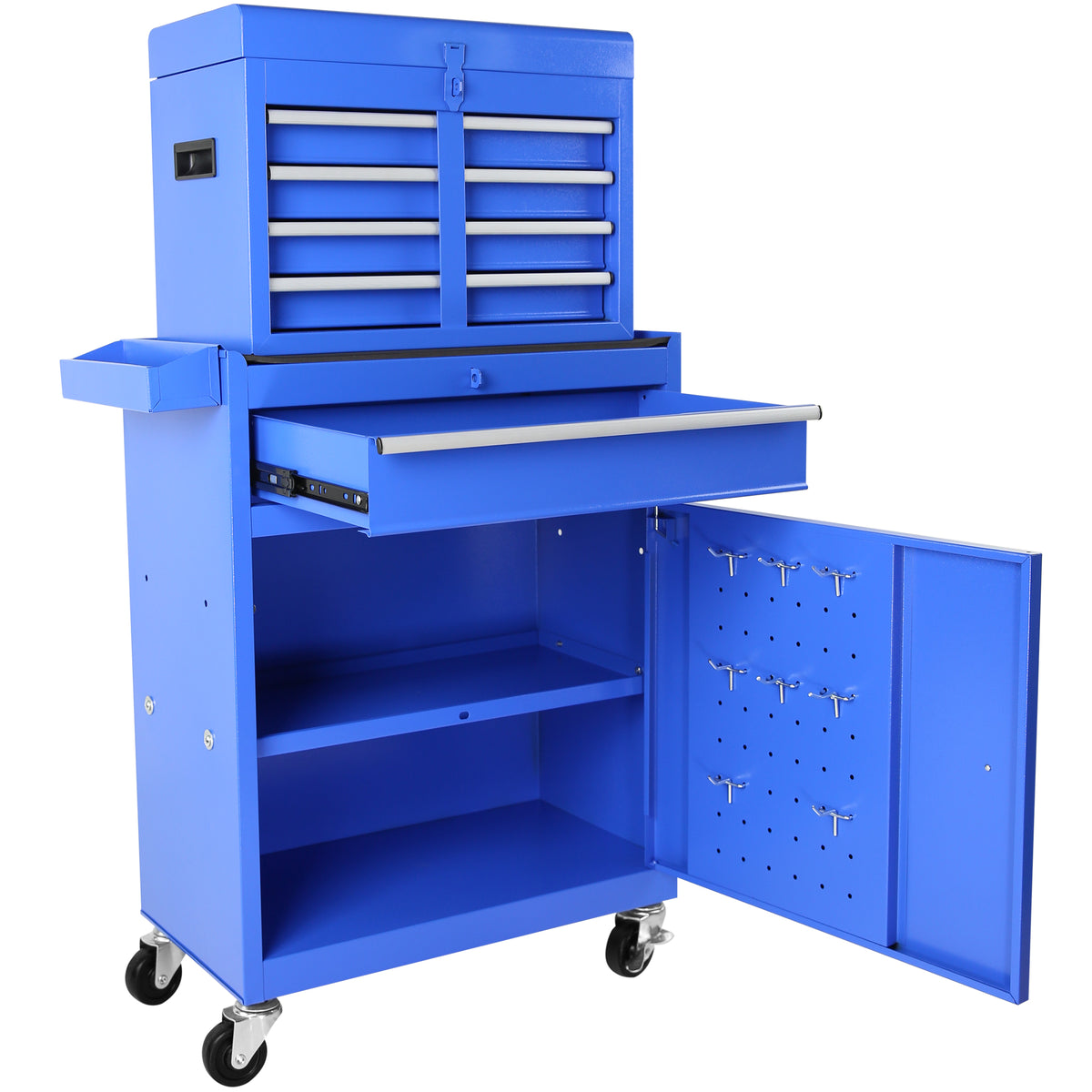 2026 DUOSONG 5-Drawer Rolling Tool Chest, High Capacity Tool Storage Cabinet W/Lockable Wheels, Adjustable Shelf & Anti-Slip Liner, Detachable Tool Box Organizer, Rolling Tool Cabinet Blue Steel Tools &