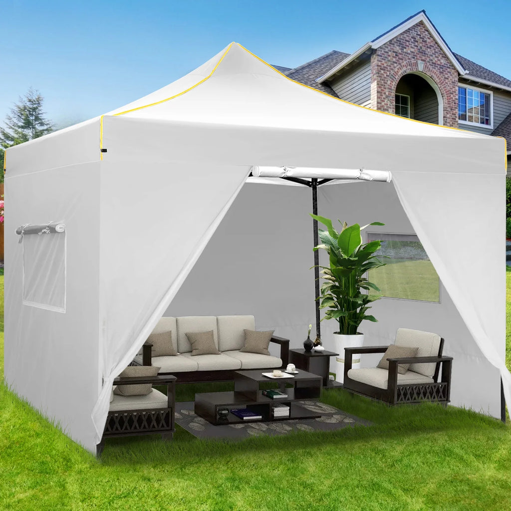 2026 SANOPY 10'x10' Pop up Canopy Tent Anti-UV Waterproof Outdoor Gazebo Instant Party Wedding Backyard Canopy Tent Shade Shelter for Backyard, Patio, Parties,Khaki