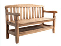 2026 Banco de jardín madera maciza con reposabrazos y estante 150x60x90 cm – marrón – estilo natural exterior