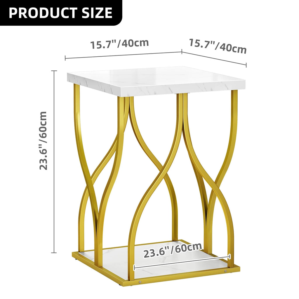 2026 Modern Gold Console Table with Marbled Top, Sofa Table for Entryway and Hallway