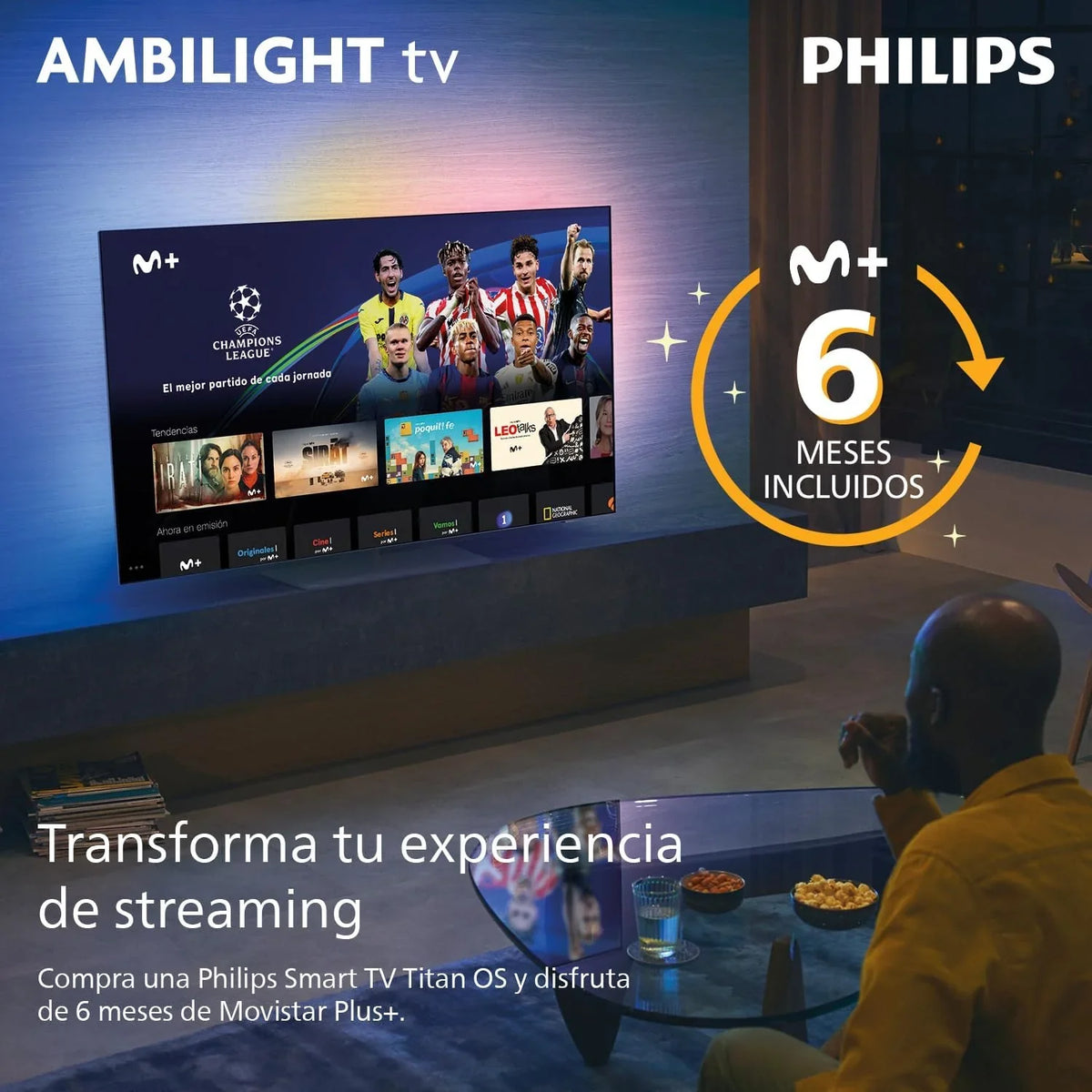 2026 40PFS6000 HD LED Smart TV – Pantalla de 40 Pulgadas con Pixel Plus, Plataforma Titan OS y Sonido Dolby Digital – Funciona con Alexa y con el Asistente de Voz de Google