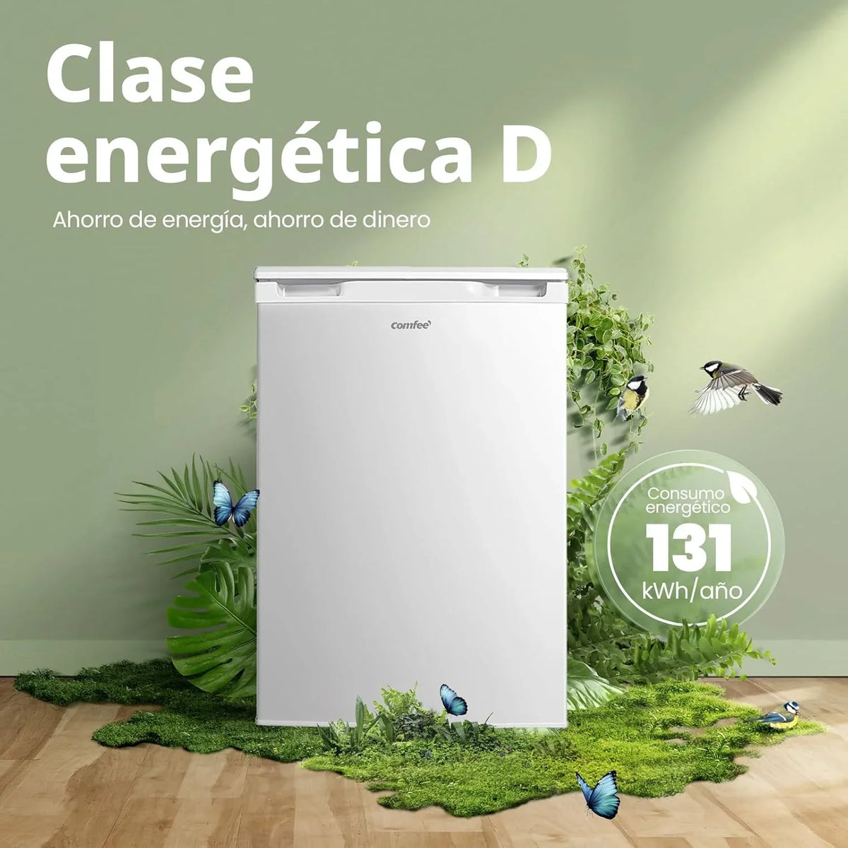 2026 COMFEE' RCU83WH3EU(E) Congelador vertical independiente 88 Litros, 3 cajones, Congelador de gran capacidad, Termostato ajustable, Puerta reversible, Blanco