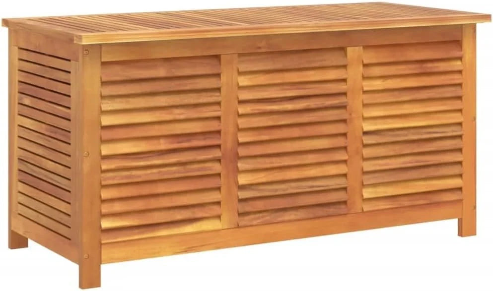 2026 Baul Almacenaje de Madera de Acacia, Baul Almacenamiento, Banco Almacenaje, Caja de Almacenamiento de Jardín, para Interior y Exterior, 113 x 50 x 56 cm