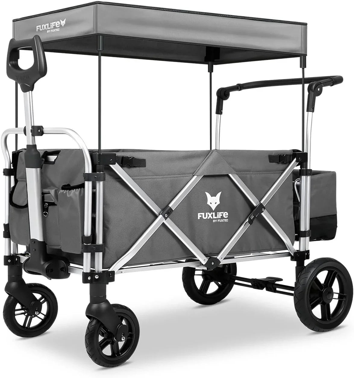 Carrito plegable original FUXTEC FX-CTL900 Premium Gris para niños, ideal para el jardín, la playa o la ciudad, se puede empujar o tirar, soporta hasta 75 kg. 2026