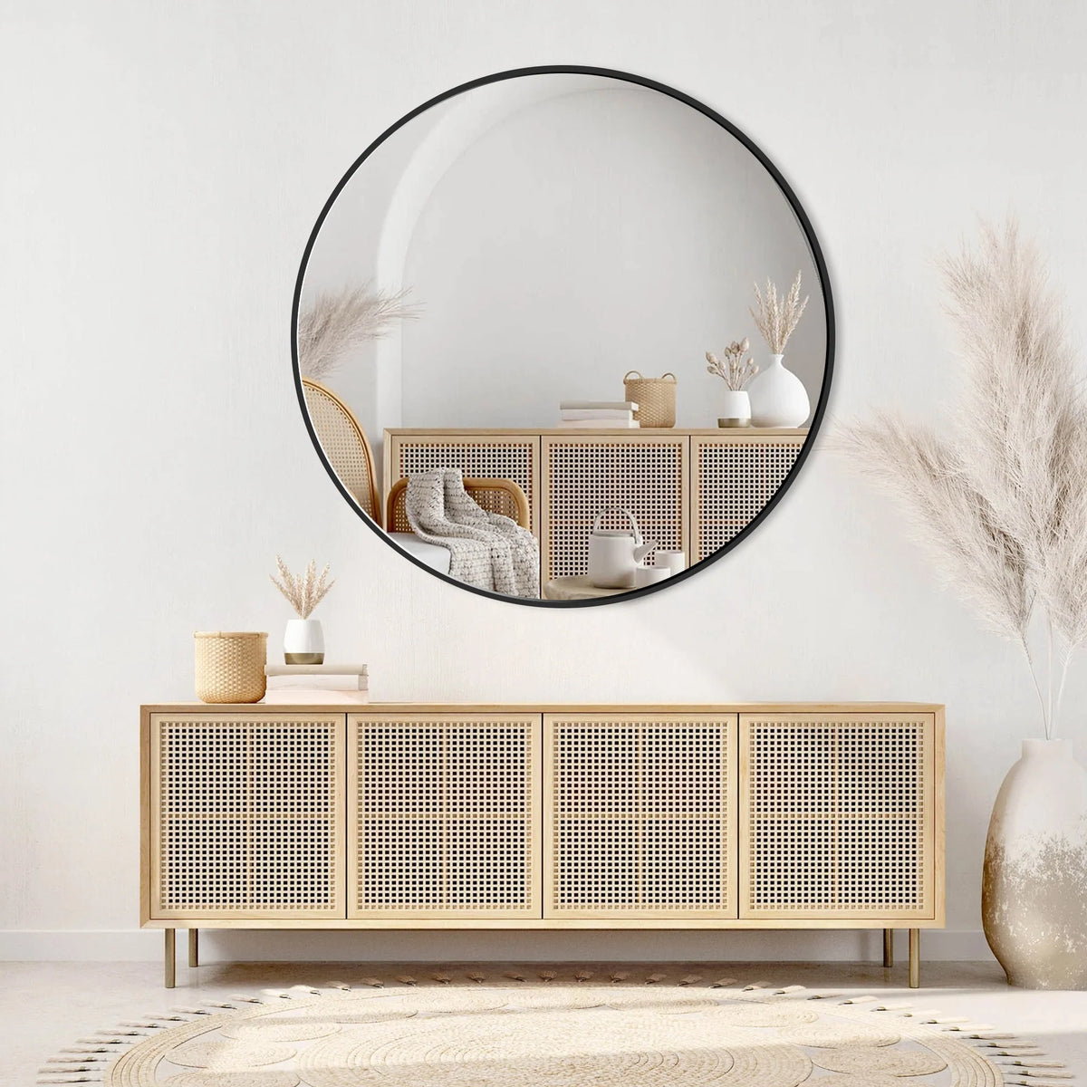 2026 Modern Round Bathroom Vanity Mirror, Wall Mounted Circular Mirror for Bathroom, Bedroom and Home Decor