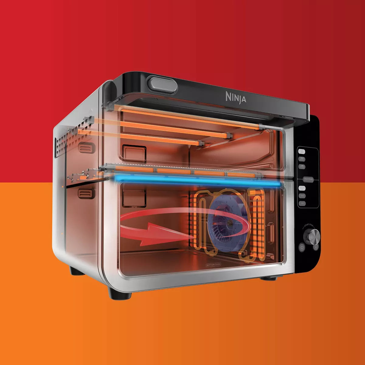 2026 12-in-1 Double Oven with FlexDoor, FlavorSeal Smart Finish, Rapid Top Oven, Convection and Air Fry Bottom Oven DCT401