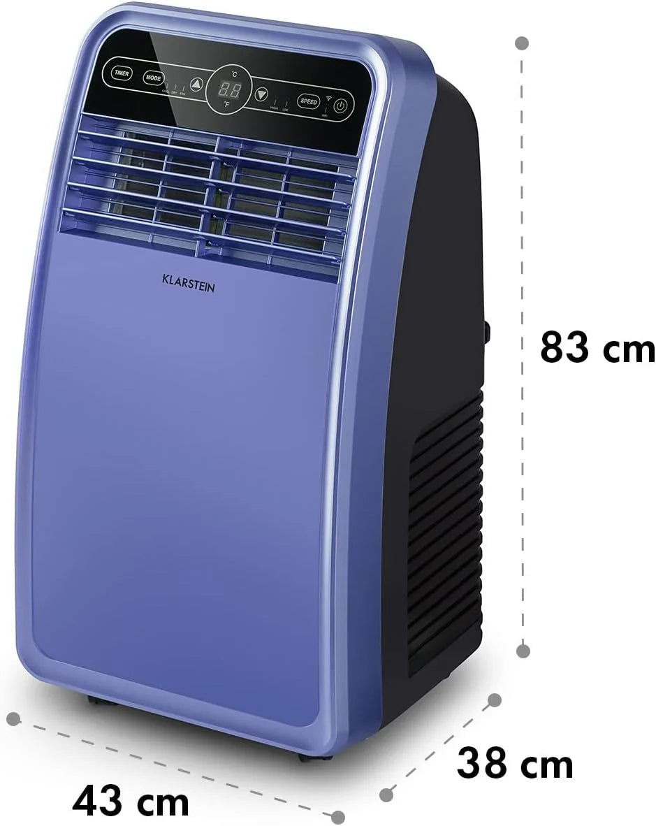 Aire acondicionado móvil Klarstein 2026 con manguera de escape, aire acondicionado 4 en 1 con ventilador, deshumidificador y modo nocturno, aire acondicionado pequeño y portátil para el hogar y la oficina, control por aplicación, 12000 BTU.