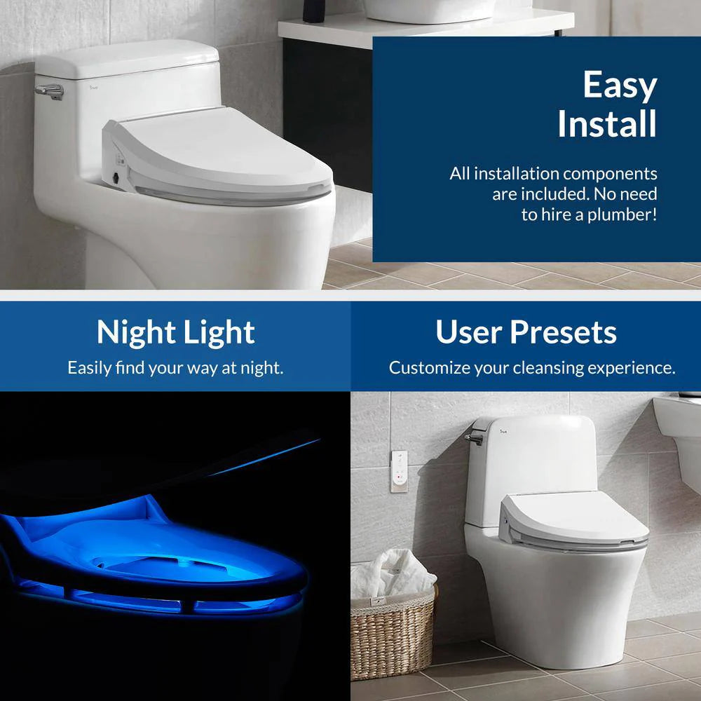 2026 USPA 6800 Luxury Electric Bidet Seat for Elongated Toilets in White USPA6800-E