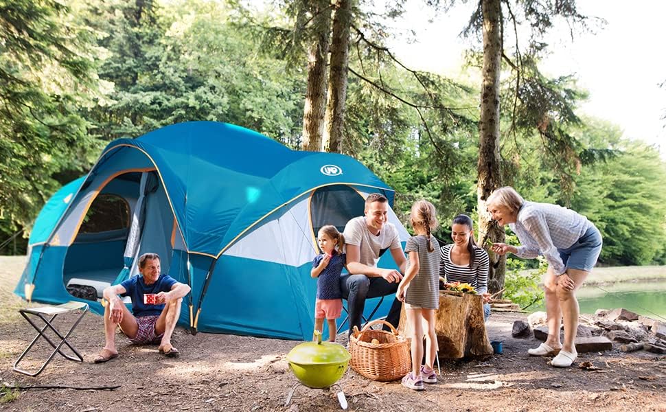 2026 Camping Tent 10-PERSON-FAMILY Tents, Parties, Music Festival Tent, Big, Easy Up, 5 Large Mesh Windows, Double Layer, 2 Room, Waterproof,…
