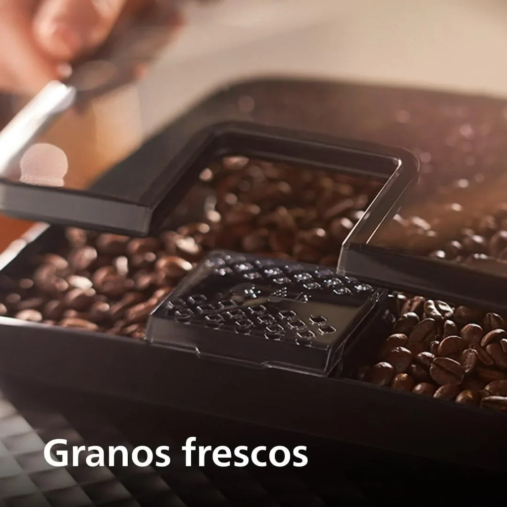 2026 Serie 2200 Cafetera Espresso Automática – 2 Cafés, Pantalla Táctil, Espumador de Leche Clásico, Molinillo Cerámico, Negro Mate (EP2220/10)