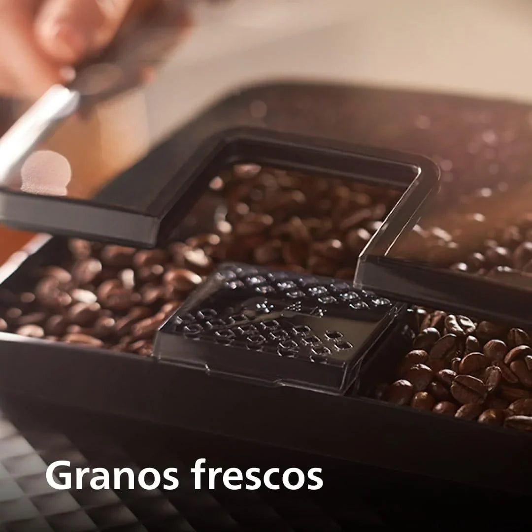 2026 Serie 2200 Cafetera Espresso Automática – 2 Cafés, Pantalla Táctil, Espumador de Leche Clásico, Molinillo Cerámico, Negro Mate (EP2220/10)
