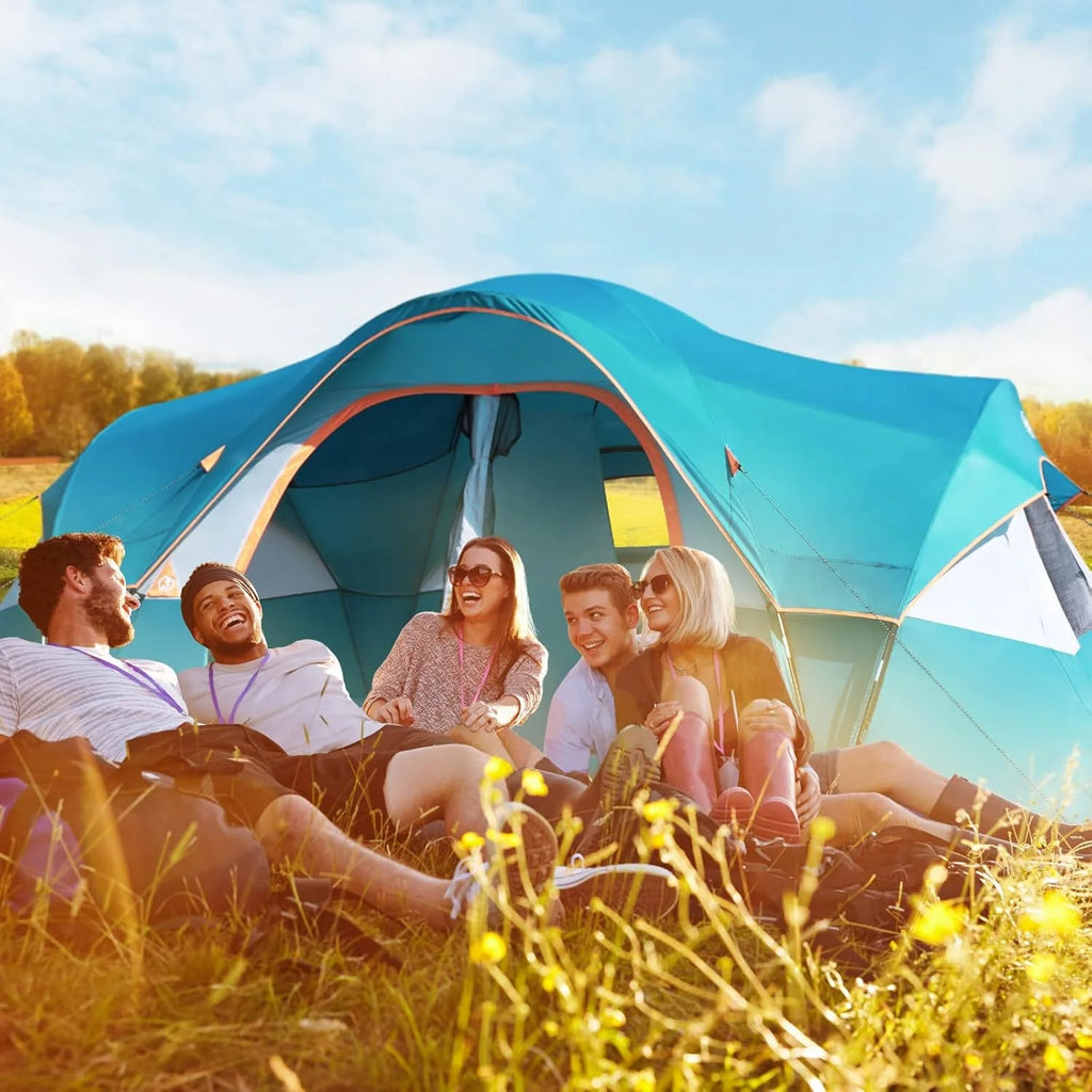 2026 Camping Tent 10-PERSON-FAMILY Tents, Parties, Music Festival Tent, Big, Easy Up, 5 Large Mesh Windows, Double Layer, 2 Room, Waterproof,…