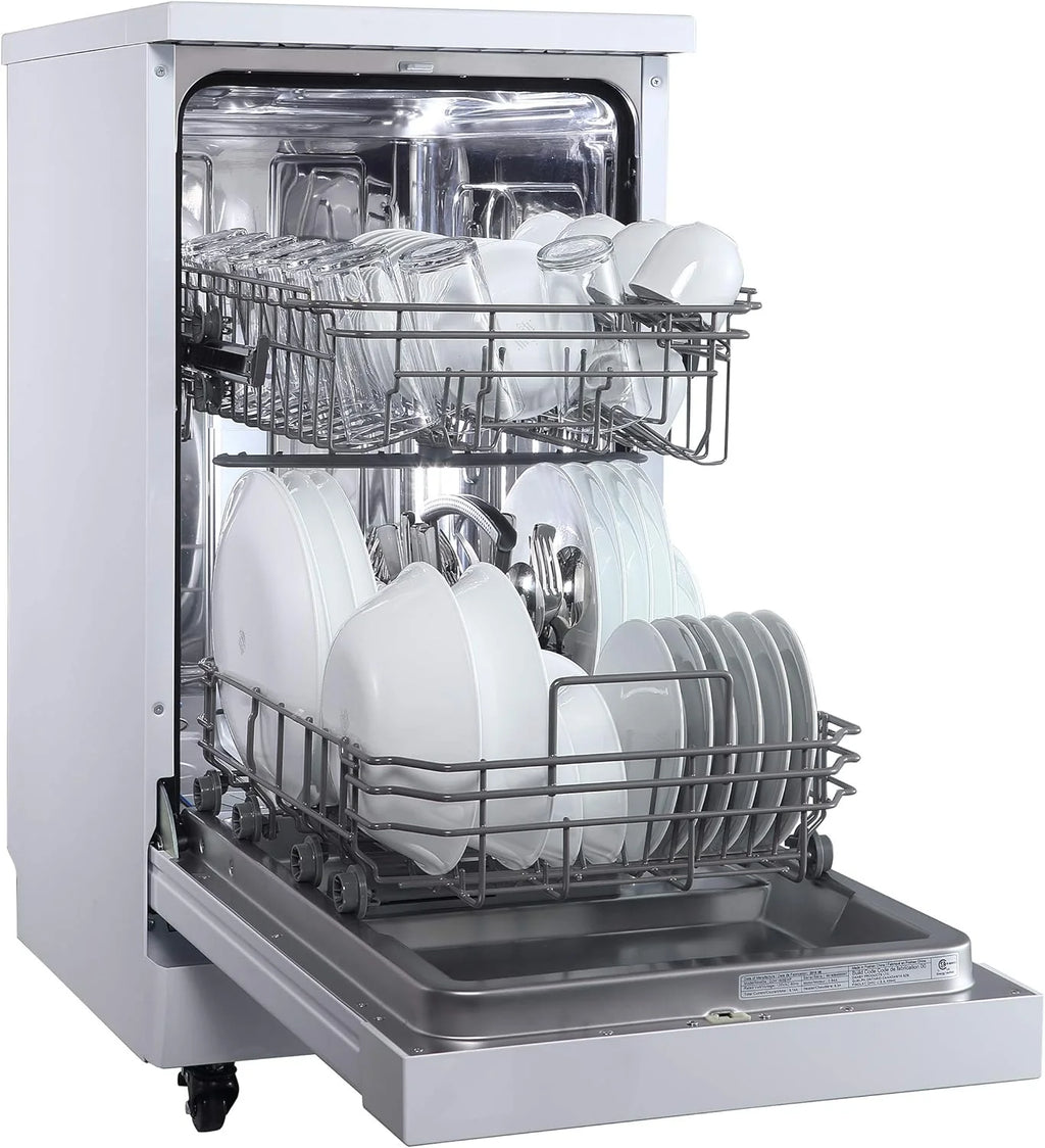 2026 Portable Dishwasher, 18in Wide, 8 Place Settings Capacity, White