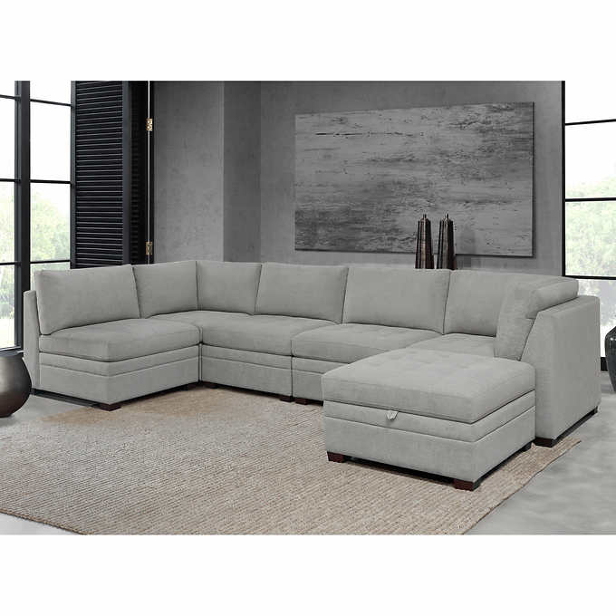 2026 Thomasville Tisdale Fabric Sectional with Storage Ottoman