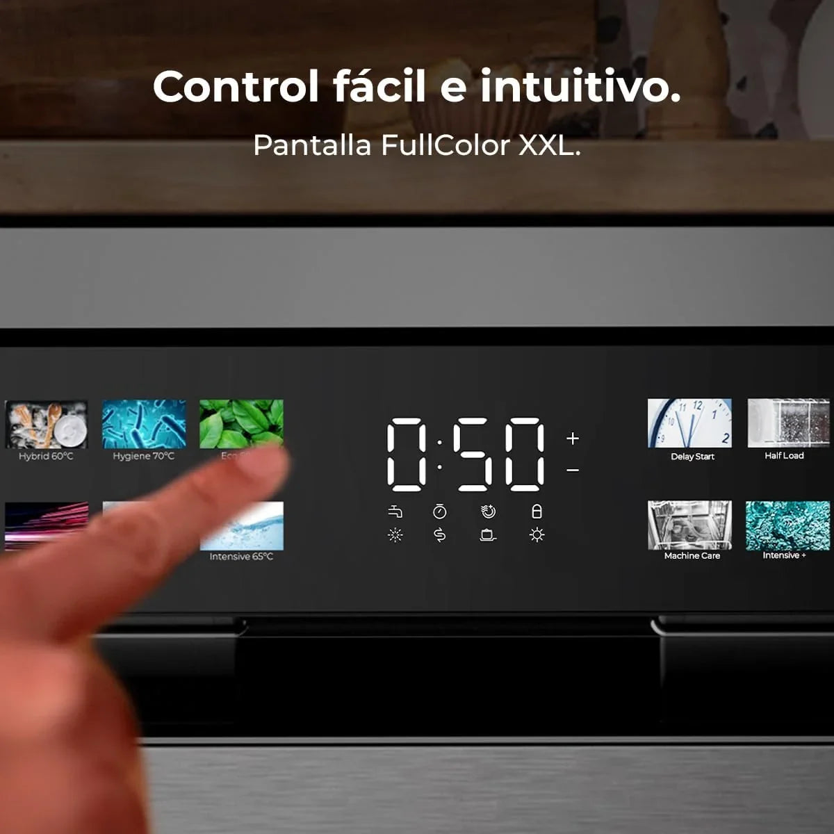 2026 Cecotec Lavavajillas 60 cm Libre Instalación Bolero Aguazero 6210 Dark D. 15 Cubiertos, Bajo Consumo, Pantalla Fullcolor XXL, Tercera Bandeja, 8 Programas, Dual Zone Wash, Bandeja Ajustable, Dark