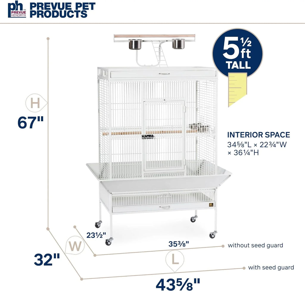 2026 Pet Products Wrought Iron Select Bird Cage 3154C, Chalk White, 36-Inch by 24-Inch by 66-Inch