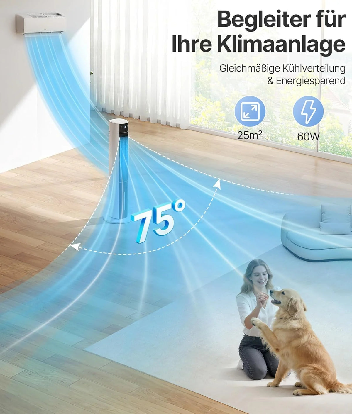 Ventilador de torre 2026 con enfriador de aire por agua – Aire acondicionado portátil sin manguera de escape, ventilador silencioso, 3 modos – Temporizador de 12 horas – Aroma – Control remoto, para habitaciones y apartamentos