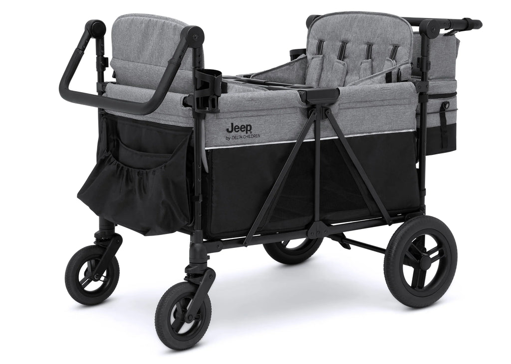 Carrito-Paseador Jeep Wrangler Deluxe para 4 Niños – Capota Desmontable, Bolsa Térmica, Asientos Modulares, Almacenamiento XXL, Ruedas Antipinchazos, Manillares Ajustables 2026
