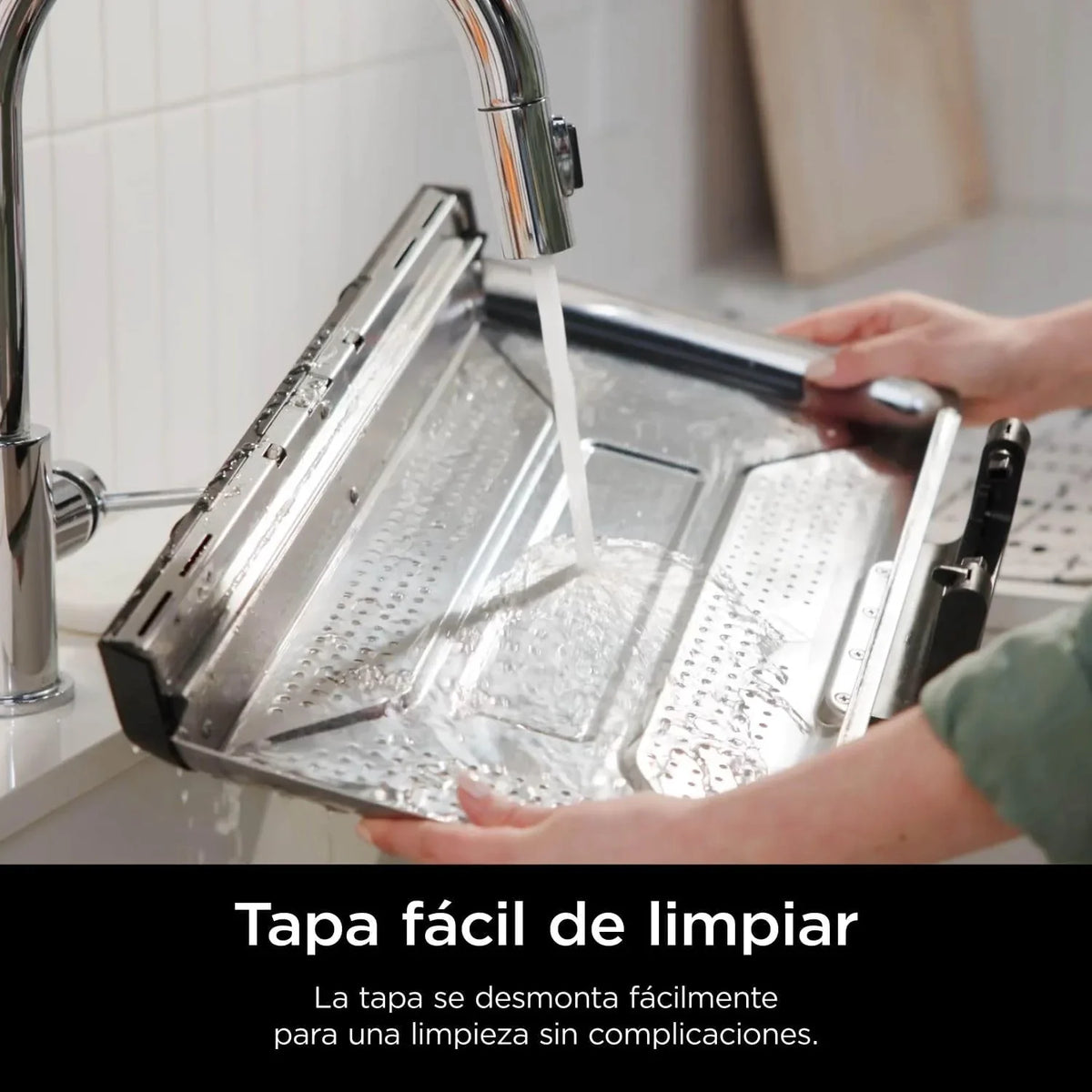 Parrilla y plancha de interior Ninja Sizzle Pro XL con placa y plancha de cerámica antiadherente, tapa desmontable, recolector de grasa y guía de recetas, plata/negro GX101EU 2026