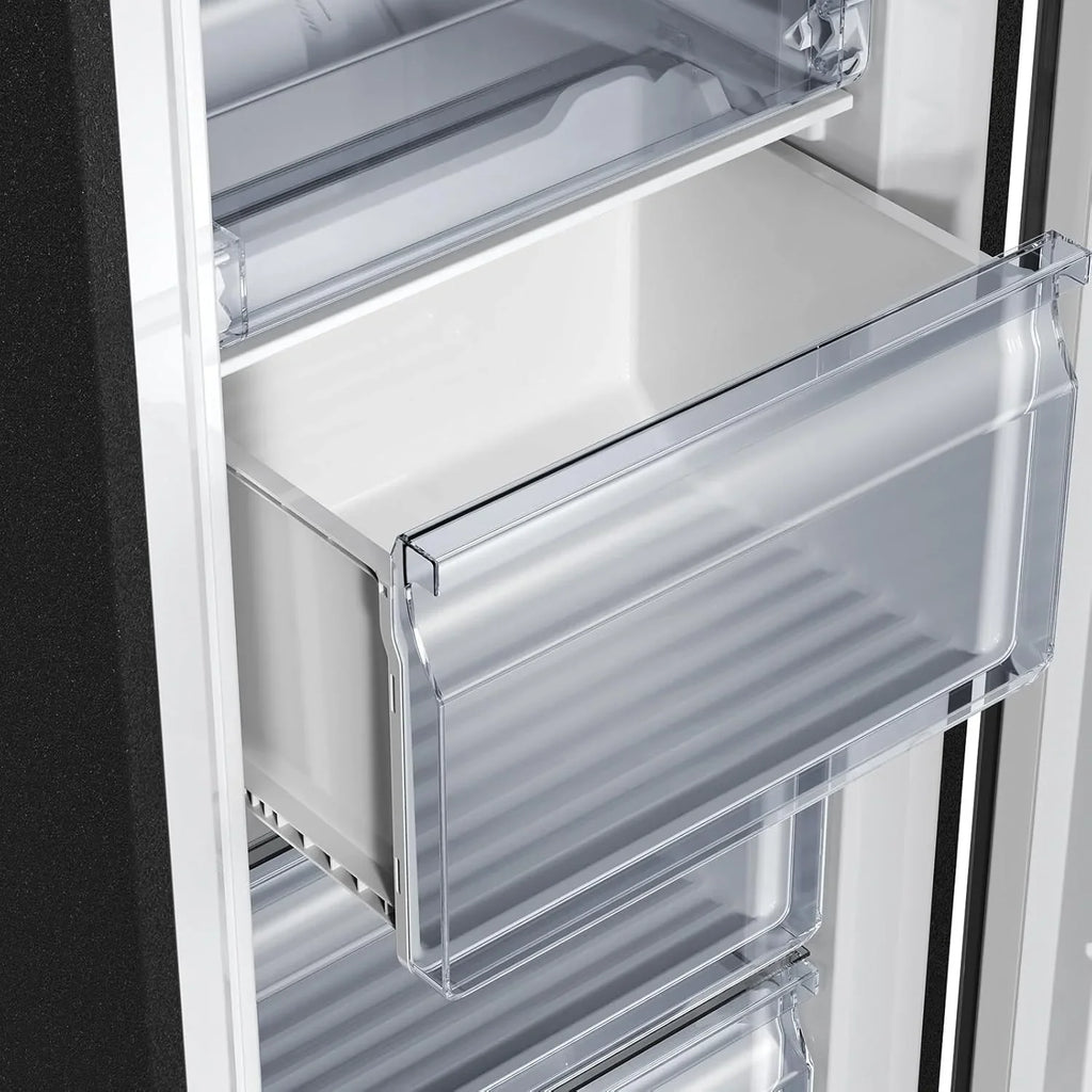 2026 CHiQ Congelador Vertical No frost 166L,FSD166NE4E, Cajones XL, Control de Temperatura Electrónico, Puertas Reversibles, Silencioso, Ice Box, Color Inox Negro, Clase Energética E