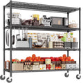 2026 4-Wire Shelf Adjustable Heavy Duty Storage Shelves,Metal Organizer Wire Rack for Laundry Bathroom Kitchen Pantry Closet Garage Shelving(Black,24" Dx59.6 Wx76.2 H)