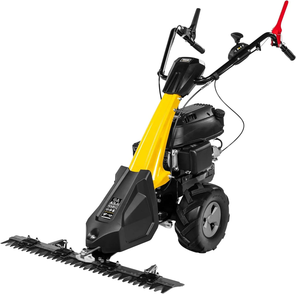 Cortacésped de barra de cuchillas a gasolina TEXAS Professional CB8750 2026, 196 cc, para praderas, césped alto y con autopropulsión | 5,7 CV | 4200 vatios | Ancho de corte: 870 mm | Motor de 4 tiempos | Apto para uso comercial