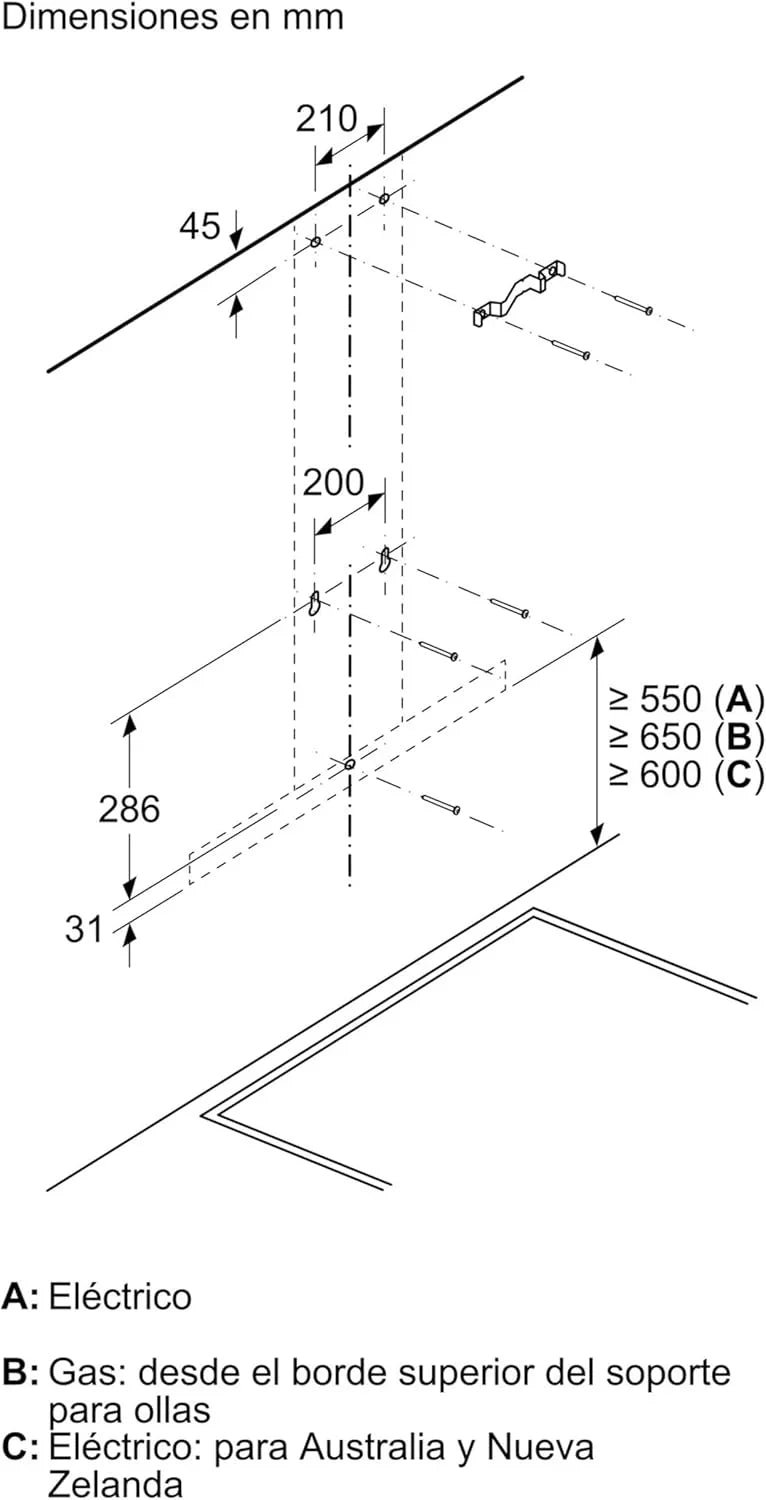 2026 Bosch – Campana Extractora Decorativa de Pared, 90 cm, Serie 2, Control Mecánico, Iluminación LED, Acero Inoxidable, DWB96BC50