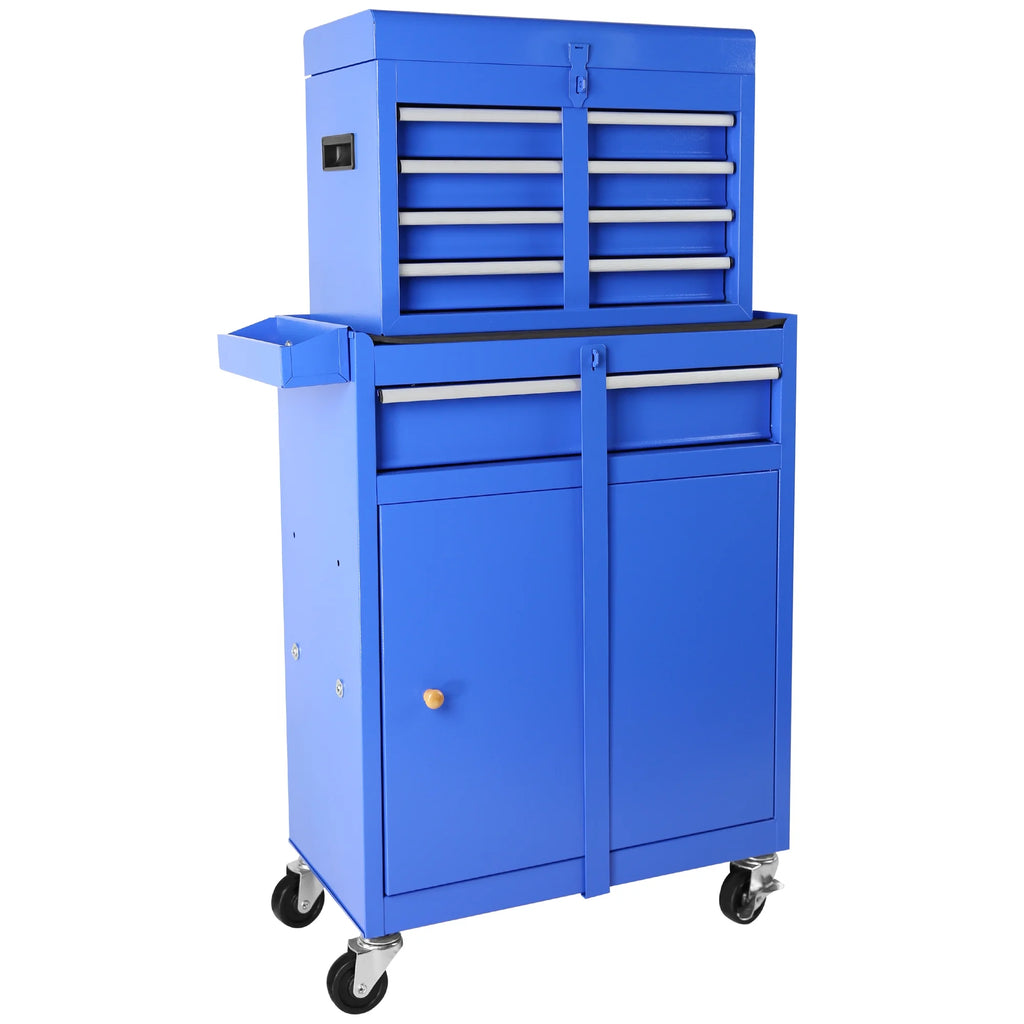 2026 DUOSONG 5-Drawer Rolling Tool Chest, High Capacity Tool Storage Cabinet W/Lockable Wheels, Adjustable Shelf & Anti-Slip Liner, Detachable Tool Box Organizer, Rolling Tool Cabinet Blue Steel Tools &