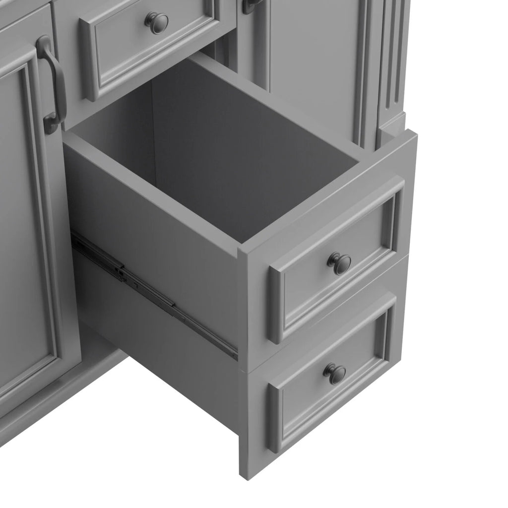 2026 Modern Bathroom Furniture Set, 36" Bathroom Vanity with Top Sink, 35" Wall Mounted Bathroom Storage Cabinet, Mirror Cabinet with 6 Shelves, Storage Cabinet with 2 Doors and 2 Drawers, Grey
