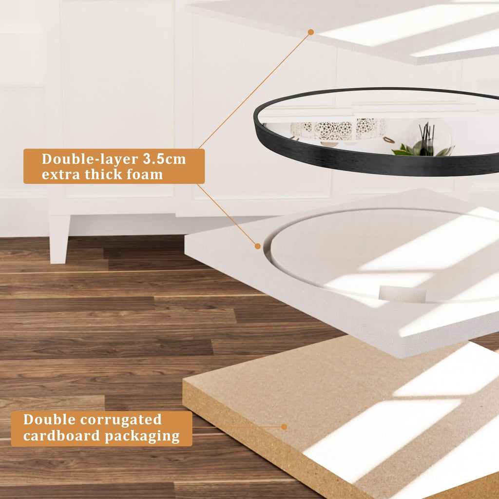 2026 Modern Round Bathroom Vanity Mirror, Wall Mounted Circular Mirror for Bathroom, Bedroom and Home Decor