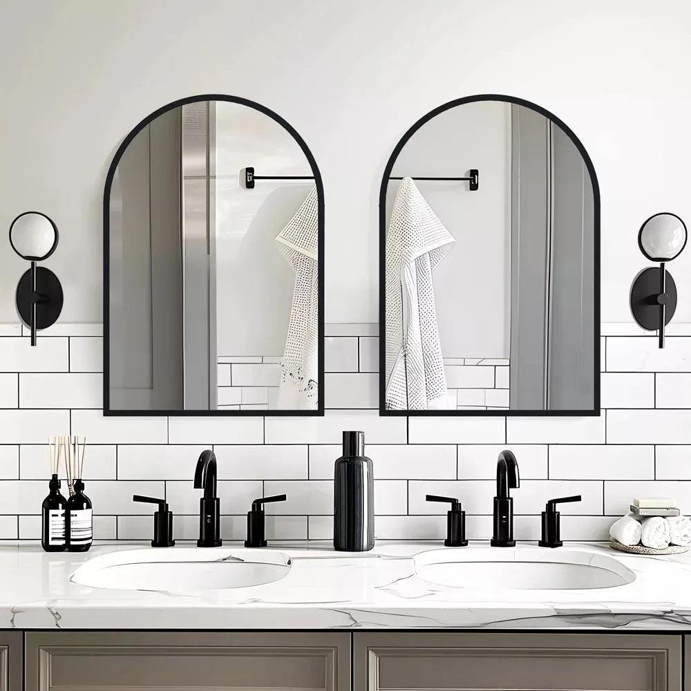 2026 Modern Arch Aluminum Bathroom Wall Mirror, Wall Mounted Vanity Mirror for Bathroom, Bedroom and Home Decor