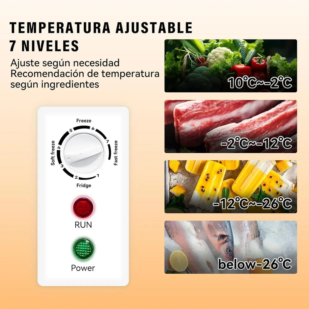 2026 VOK Congelador Horizontal 194 L Ancho 81,8 cm – Función Dual, Congelación Rápida, Luz LED, Bloqueo de Seguridad, Autonomía de 23 h, Blanco