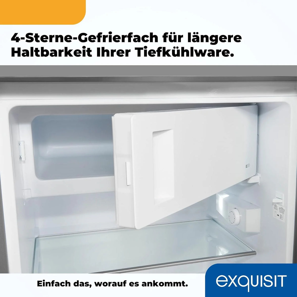 Refrigerador Exquisit 2026 con compartimento congelador, 120 litros, congelador de 4 estrellas, refrigerador independiente, KS516 – 4 – H – 010D Blanco