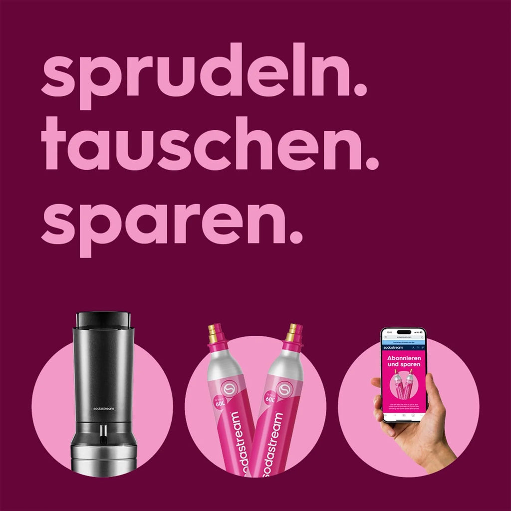 Máquina para hacer agua con gas SodaStream Crystal 3.0 de 2026 con 2 cilindros de CO2 de conexión rápida y 2 jarras de vidrio.